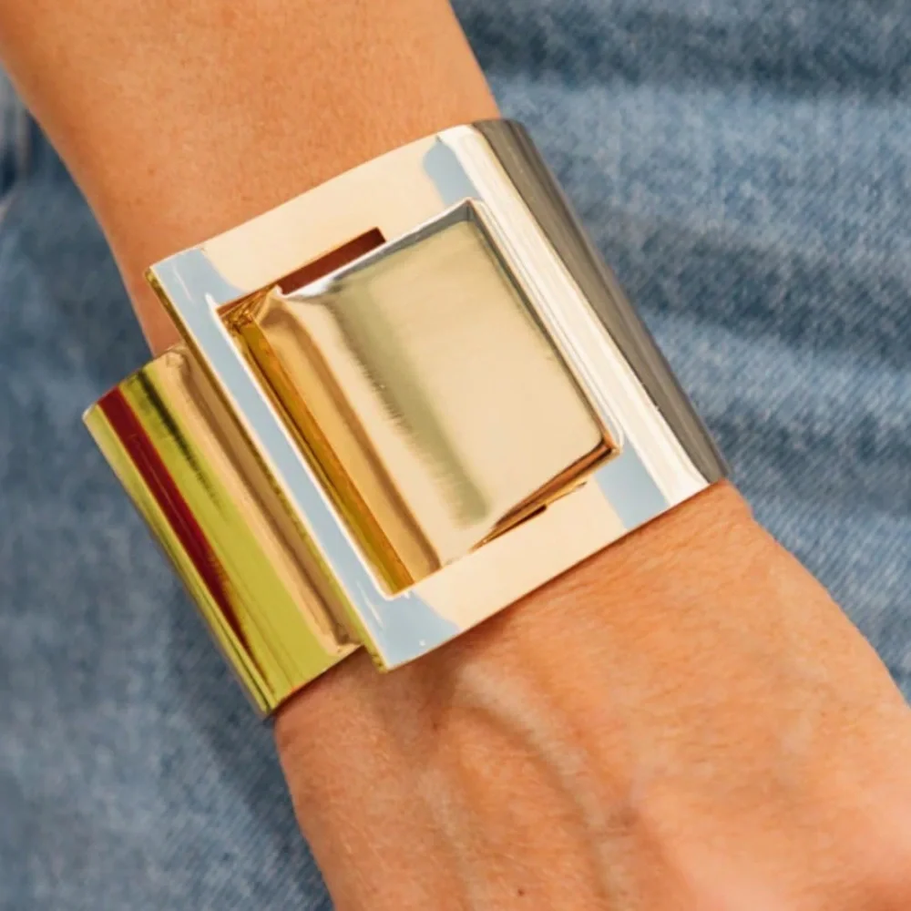 Eye Candy Gold Geometric Cuff Bracelet